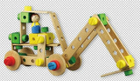 
              Lelin Wood Wooden Building Activity Toy For Kids Imagnation And Creativity Skill
            
