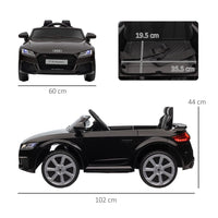 Audi TT RS 12V Battery Licensed Ride On Car with Remote Headlight MP3 BLACK