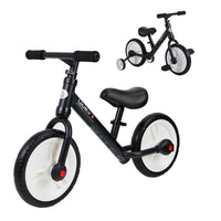 HOMCOM Kids Balance Training Bike Toy with Stabilizers For Child 2-5 Years Black