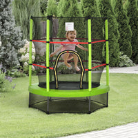 HOMCOM Kids Trampoline Mini Bouncer with Enclosure Net Age 3-6 Years Green