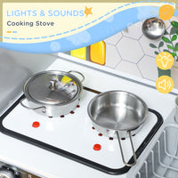 
              AIYAPLAY Play Kitchen, Pretend Toy Kitchen w/ Sounds Lights, Microwave
            