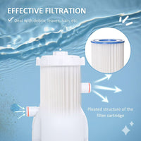 
              Outsunny Swimming Pool Filter Pump with Cartridge for 13'-15' Above Ground Pools
            