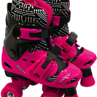 Electra Adjustable Quad Boot Roller Skates Medium Black Pink 13J-2