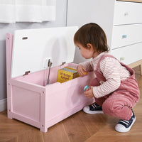 
              HOMCOM 2-in-1 Wooden Toy Box Kids Seat Bench Storage Chest with Pneumatic Rod
            
