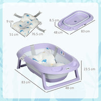 
              ZONEKIZ Foldable Baby Bathtub with Non-Slip Support Legs Cushion Shower Holder Purple
            
