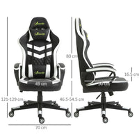 Vinsetto Racing Gaming Chair with Lumbar Support Gamer Office Chair Black White