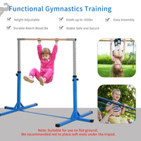 
              HOMCOM 95-145 Hcm Professional Gymnastics Horizontal Bar For Kids Home Gym Fitness BLUE
            