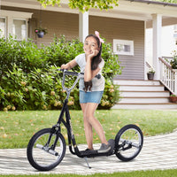 
              Teen Scooter Children Stunt Scooter 16" Tyres Adjustable Height, Black HOMCOM
            