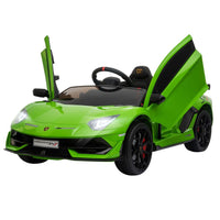 Lamborghini SVJ 12V Ride-On Car with Lights Music Remote 3-8 Yrs GREEN