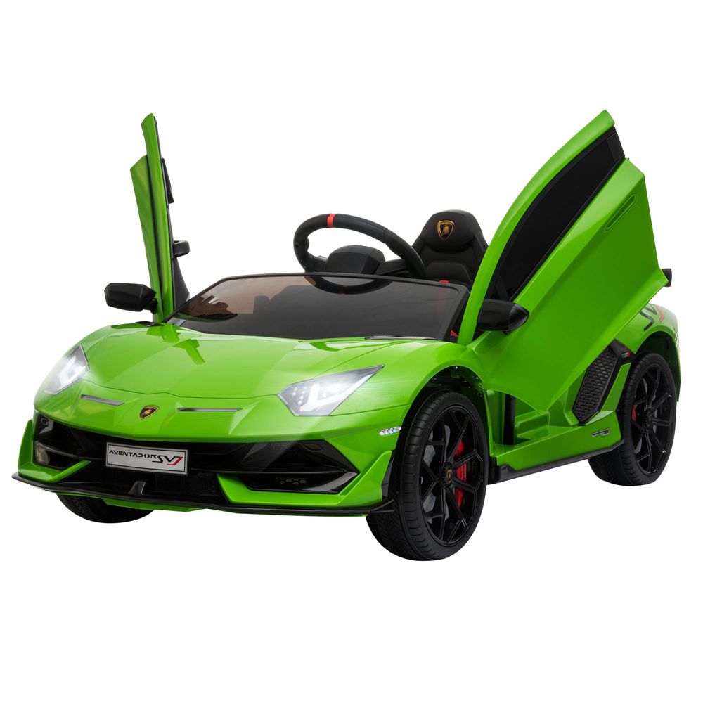 Lamborghini SVJ 12V Ride-On Car with Lights Music Remote 3-8 Yrs GREEN