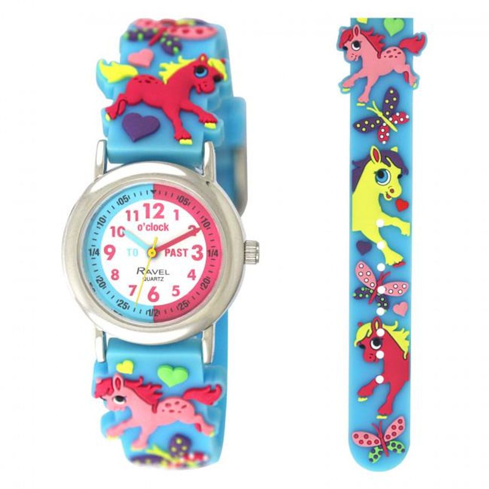 Ravel Children Girls 3D Cartoon Time Teacher Watch Pony R1513.93