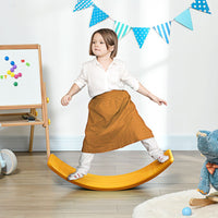 ZONEKIZ Balance Board Kids Wobble Board Stepping Stone Montessori Toy 3-6 Years ORANGE
