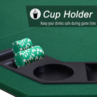 
              HOMCOM 1.2m 48 Inches Foldable Poker Table Top 8 Players Blackjack Chip Trays
            