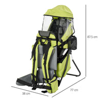 
              HOMCOM Baby Hiking Backpack Carrier Detachable Rain Cover for Toddlers GREEN
            