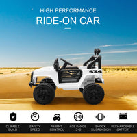 
              12V Kids Electric Ride On Car Truck Off-road Toy Remote Control White HOMCOM
            