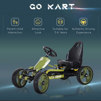 
              HOMCOM Pedal Go Kart Ride On Racer Hand Brake EVA Tyre Adjsuatble Seat Green
            