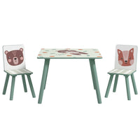
              ZONEKIZ Kids Table and Chairs Children Desk with 2 Chairs Green
            