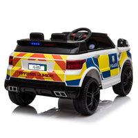 LEADZM Dual Drive Ride On 12V 7A.h Police Car with 2.4G Remote Control White