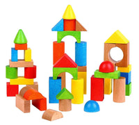 
              Lelin 50 Blocks Wooden Building Shape Construction Blocks For Children Toddler Kids
            