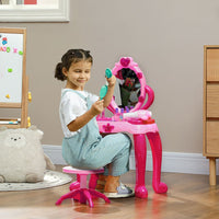 
              AIYAPLAY Kids Dressing Table with Mirror and Stool, Light, 15 Accessories
            