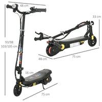 
              HOMCOM Folding Electric Scooter E-Scooter with LED Headlight for Ages 7-14 Years Black
            