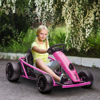 
              HOMCOM 24V Electric Go Kart for Kids with Music Horn Honking Slow Start PINK
            