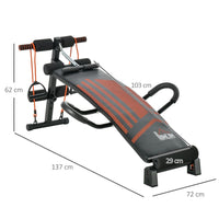 HOMCOM Multifunctional Sit Up Bench Utility Board Ab Exercise with Headrest