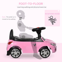 HOMCOM Ride on Car Baby Toddler Walker Foot to Floor Sliding Car Slider Pink