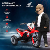 
              HOMCOM Honda CRF450RL Licensed 6V Kids Electric Motorbike with Horn - Red
            