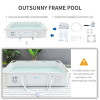 
              Outsunny Swimming Pool with Steel Frame Filter Pump Cartridge Rust Resistant 292x190x75cm GREY
            