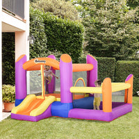 
              Outsunny Bouncy Castle with Slide Pool House Inflatable with Blower
            