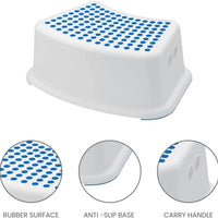 Child Foot Step Stool Anti-Slip Cover on Top For Children Practical Non-Slip Toilet Step for Toddlers Blue