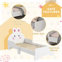 
              ZONEKIZ Toddler Bed Kids Bedroom Furniture Rabbit Design White
            