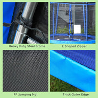 
              HOMCOM 7FT Kids Trampoline Mini Bouncer W/ Enclosure Ages 3-12 Year Blue
            