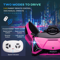 Lamborghini SIAN 12V Kids Electric Ride On Car Toy with Remote Control PINK