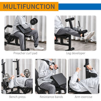 
              HOMCOM Multi-Exercise Full-Body Weight Bench with Bench Press & Leg Extension
            