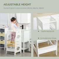 
              Kids Step Stool Toddler Kitchen Stool with Adjustable Standing Platform WHITE
            