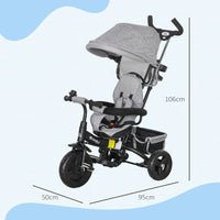 
              HOMCOM 6 in 1 Kids Trike  Tricycle Stroller with Parent Handle Grey
            