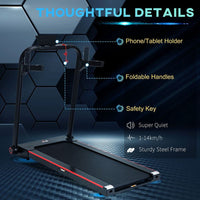 Electric Folding Treadmill w/ Wheels, Safety Button and LED Monitor