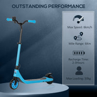 
              HOMCOM 120W Electric Scooter with Battery Level Display Rear Break BLUE
            