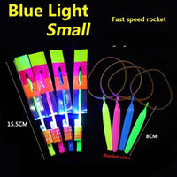 
              10/20/50pcs Amazing Light Toy Arrow Rocket Helicopter Flying Toy LED Light Toys Party Fun Gift Rubber Band Catapult
            