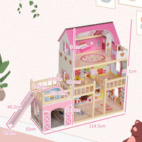 
              AIYAPLAY Dolls House with 13 Pieces Wooden Furniture and Accessories
            