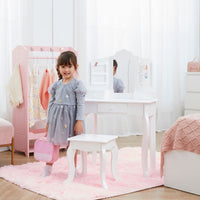 
              Fantasy Fields Kids Dressing Table Vanity Set Mirror & Stool White TD-13366D
            