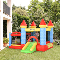 Outsunny Bouncy Castle with Slide Pool 4 in 1 composition with Blower