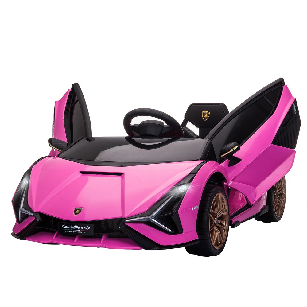 Lamborghini SIAN 12V Kids Electric Ride On Car Toy with Remote Control PINK