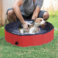 
              Pawhut Pet Pool 80x20cm Swimming Bath Portable Cat Dog Foldable Puppy Bathtub
            