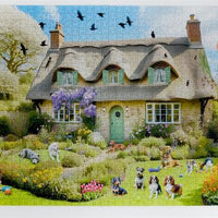 Dogs In A Spring Cottage Garden 1000 Piece Jigsaw