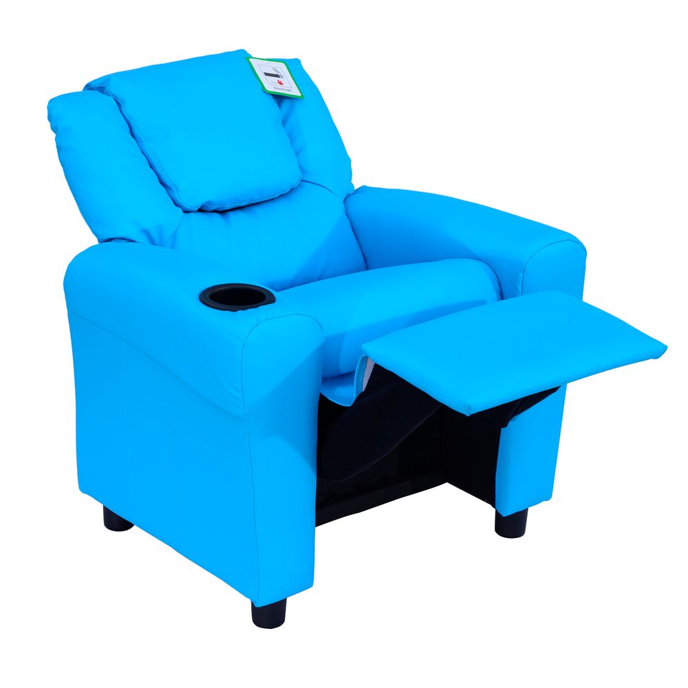 HOMCOM Kids Recliner Armchair Games Chair Gaming Children Seat Girls Boys Sofa BLUE