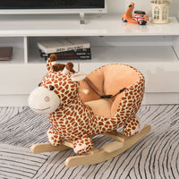 
              HOMCOM Baby Rocking Horse Kids Ride on Giraffe Plush Toy with 32 Song Seat Belt
            