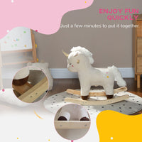 
              AIYAPLAY Rocking Horse with Unicorn Design, Sound, for 2-4 Years Old, White
            